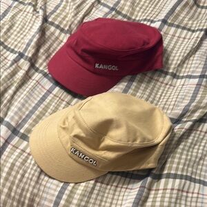 Kangol Red and Tan Caps (2 L/XL)